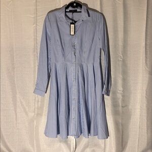 Romeo & Juliet Couture Blue and White Striped Dress